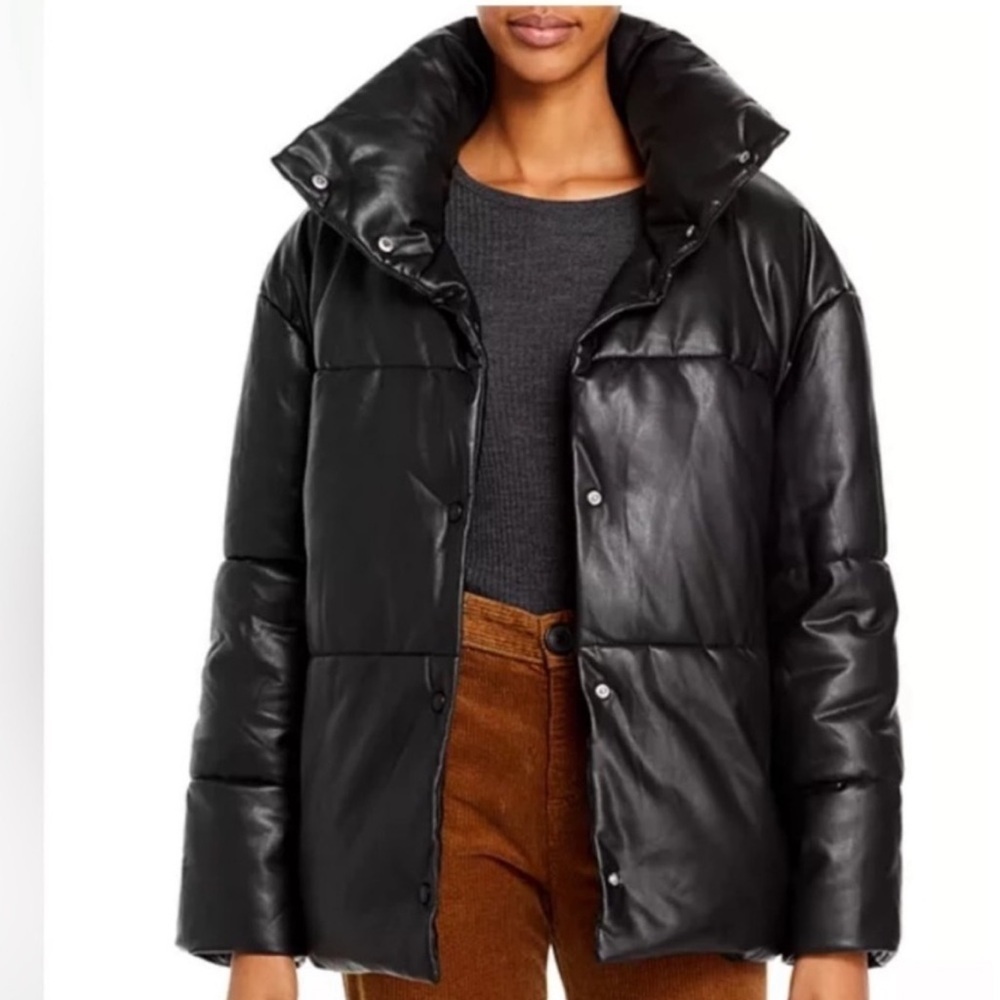 Bagatelle NYC Faux Leather Oversized Puffer Jacket - Size XS